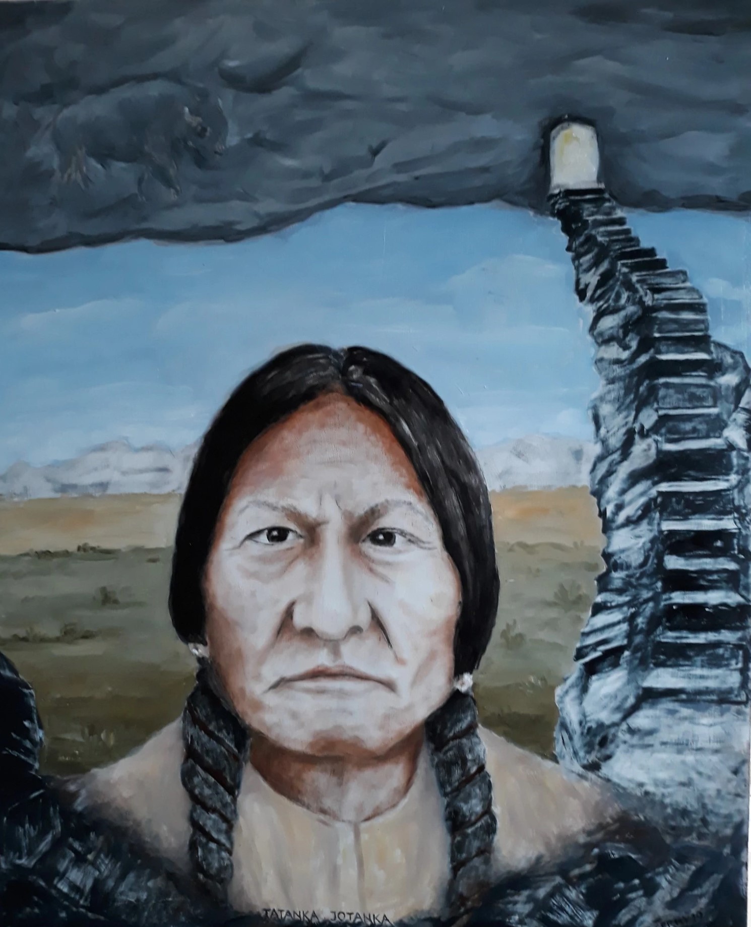 Tatanka, 70 x 50 cm, olej