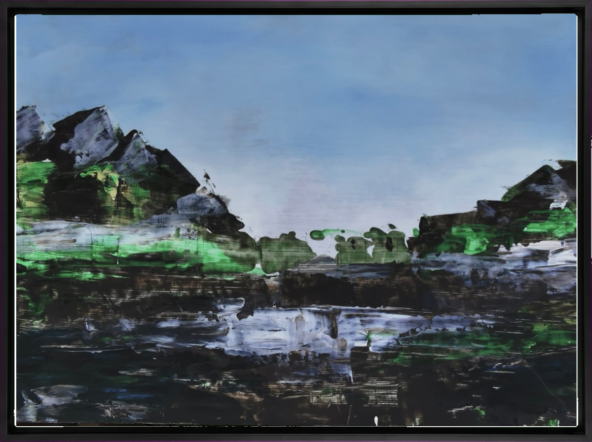 Výlov, akryl, karton, 66x46cm