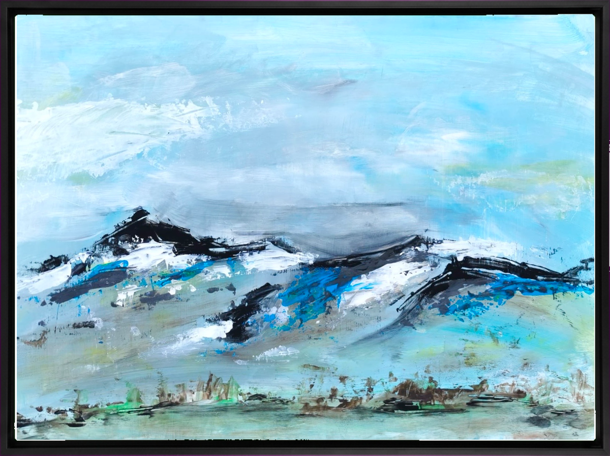 Vzpomínka na Karpaty. akryl, karton, 66x46cm