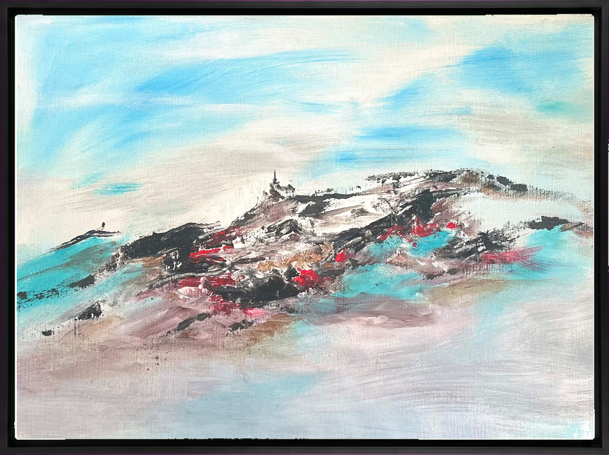 Borová, akryl, karton, 66x45 cm